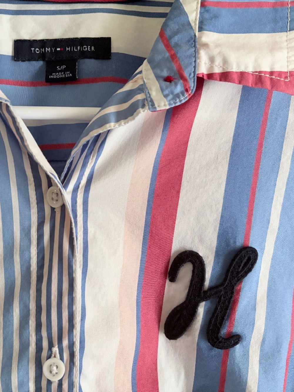 Tommy Hilfiger Red White Blue Striped Shirt Dress - Picture 4 of 5